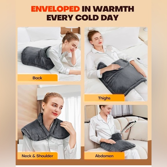 RENPHO Heating Pad for Back, Electric Heat Pads for Neck Shoulders Pain - Picture 4 of 4